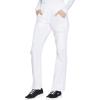 Workwear Originals Women Scrubs Pant Mid Rise Straight Leg Pull-on Cargo WW210(White)
