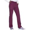 Workwear Originals Women Scrubs Pant Mid Rise Straight Leg Pull-on Cargo WW210(Wine)