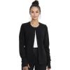 Cherokee Euphoria Women Warm Up Scrubs Jacket Snap Front CK387A(Black)