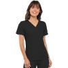 Cherokee Flexibles Women Scrubs Top V-Neck Knit Panel 2968(Black)