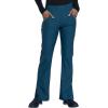 Cherokee Form Women Scrubs Pant Mid Rise Moderate Flare Leg Pull-on CK091(Blue)