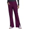 Cherokee Form Women Scrubs Pant Mid Rise Moderate Flare Leg Pull-on CK091(Wine)