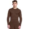 Cherokee Infinity Mens Long Sleeve Underscrub Top, Round Neck, Watch Slot Cuffs, Moisture Wicking 360 Stretch Fabric – IN608(Espresso Express)