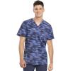 imageCherokee Infinity Mens Printed VNeck Scrub Top with One Chest Pocket with Grommet Detail CK902Down the Line