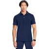 Cherokee Infinity Mens Scrub Polo Top, Zip Chest Pocket, Moisture Wicking, Wrinkle-Resistant, 360 Stretch – CK825A(Navy)