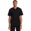 Cherokee Infinity Mens Tuckable V-Neck Scrub Top Modern Fit, 2 Pockets, Zip Chest Pocket, Rib-Knit, 360° Stretch – CK910A(Black)