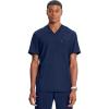 Cherokee Infinity Mens Tuckable V-Neck Scrub Top Modern Fit, 2 Pockets, Zip Chest Pocket, Rib-Knit, 360° Stretch – CK910A(Navy)