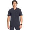 Cherokee Infinity Mens Tuckable V-Neck Scrub Top Modern Fit, 2 Pockets, Zip Chest Pocket, Rib-Knit, 360° Stretch – CK910A(Pewter)