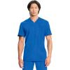 Cherokee Infinity Mens Tuckable V-Neck Scrub Top Modern Fit, 2 Pockets, Zip Chest Pocket, Rib-Knit, 360° Stretch – CK910A(Royal)