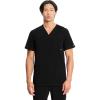 Cherokee Infinity Mens V-Neck Scrub Top Modern Fit, 3 Pockets, Rib-Knit Back Panels, Moisture-Wicking 360° Stretch – CK900A(Black)