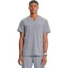 Cherokee Infinity Mens V-Neck Scrub Top Modern Fit, 3 Pockets, Rib-Knit Back Panels, Moisture-Wicking 360° Stretch – CK900A(Grey)