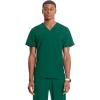 Cherokee Infinity Mens V-Neck Scrub Top Modern Fit, 3 Pockets, Rib-Knit Back Panels, Moisture-Wicking 360° Stretch – CK900A(Hunter Green)