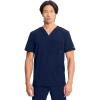 Cherokee Infinity Mens V-Neck Scrub Top Modern Fit, 3 Pockets, Rib-Knit Back Panels, Moisture-Wicking 360° Stretch – CK900A(Navy)