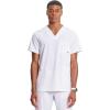 Cherokee Infinity Mens V-Neck Scrub Top Modern Fit, 3 Pockets, Rib-Knit Back Panels, Moisture-Wicking 360° Stretch – CK900A(White)
