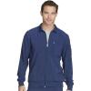 Cherokee Infinity Mens Zip Front Warm-Up Scrub Jacket, Modern Fit, 5 Pockets, Rib-Knit Panels Moisture Wicking – CK305A(Navy)