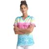 Cherokee Infinity Nurse Gifts Women Scrubs Top V-Neck CK734, L, Trippy Stripes