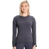 Cherokee Infinity Womens Long Sleeve Underscrub Top, Round Neck, Thumbholes, Moisture-Wicking 360° Stretch – IN640(Pewter)
