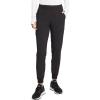 Cherokee Infinity Womens Mid Rise Jogger Scrub Pants Rib-Knit Waist, 6 Pockets, 360° Stretch Moisture-Wicking – CK080A(Black)