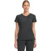 Cherokee Infinity Womens Mock Wrap Scrub Top, 4 Pockets, Rib-Knit Panel, Moisture-Wicking 360° Stretch – 2625A(Black)