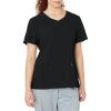 Cherokee Infinity Womens Round Neck Scrub Top, Contemporary Fit, 3 Pockets, Rib-Knit Panels, 360° Stretch – 2624A(Black)
