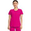 Cherokee Infinity Womens Round Neck Scrub Top, Contemporary Fit, 3 Pockets, Rib-Knit Panels, 360° Stretch – 2624A(Carmine Pink)