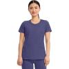 Cherokee Infinity Womens Round Neck Scrub Top, Contemporary Fit, 3 Pockets, Rib-Knit Panels, 360° Stretch – 2624A(Grape)