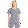 Cherokee Infinity Womens Round Neck Scrub Top, Contemporary Fit, 3 Pockets, Rib-Knit Panels, 360° Stretch – 2624A(Grey)