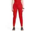 Cherokee Infinity Womens Scrub Jogger Pants, Mid Rise, Moisture Wicking, Wrinkle-Resistant, 360 Stretch, 5 Pockets – CK110A(Red)