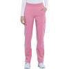 Cherokee Infinity Women’s Scrub Pant Mid Rise Tapered Leg Pull-on Bottom with Moisture Wicking & 360° Stretch Fabric CK065A(Miami Pink)
