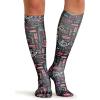 Cherokee Knee High Compression Socks 8-15 mmHg, Lightweight Printed Support Stockings, 1 Pair- COMFORTSUPPORT(Nurse Power)