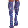 Cherokee Knee High Compression Socks 8-15 mmHg, Lightweight Printed Support Stockings, 1 Pair- COMFORTSUPPORT(Scrub Love)