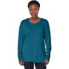 Cherokee Long Sleeve Underscrub for Women Modern Classic fit Soft Crew Neck Knit Tee with 2-Way Stretch – 4881(Caribbean Blue)