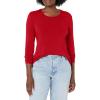 Cherokee Long Sleeve Underscrub for Women Modern Classic fit Soft Crew Neck Knit Tee with 2-Way Stretch – 4881(Red)
