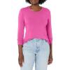 Cherokee Long Sleeve Underscrub for Women Modern Classic fit Soft Crew Neck Knit Tee with 2-Way Stretch – 4881(Shocking Pink)