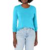 Cherokee Long Sleeve Underscrub for Women Modern Classic fit Soft Crew Neck Knit Tee with 2-Way Stretch – 4881(Turquoise)
