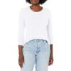 Cherokee Long Sleeve Underscrub for Women Modern Classic fit Soft Crew Neck Knit Tee with 2-Way Stretch – 4881(White)