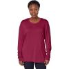 Cherokee Long Sleeve Underscrub for Women Modern Classic fit Soft Crew Neck Knit Tee with 2-Way Stretch – 4881(Wine)