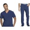 Cherokee Men Scrubs Set Modern Fit V-Neck Scrub Tops, CK900A and Tapered Leg Drawstring Scrub Pants, CK200A(Navy)