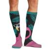 Cherokee Men’s Compression Socks, 10-15 mmHg Knee High, Colorful Print, Lightweight, 1 Pair Pack – MPRINTSUPPORT(Cool Flamingo)