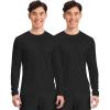 Cherokee Men’s Long Sleeve Underscrub Tee Modern T-Shirt with Crew Neck – CK807(Black – 2 Pack)