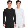 Cherokee Men’s Long Sleeve Underscrub Tee Modern T-Shirt with Crew Neck – CK807(Black / White – 2 Pack)