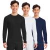 Cherokee Men’s Long Sleeve Underscrub Tee Modern T-Shirt with Crew Neck – CK807(Black / White / Navy – 3 Pack)