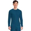 Cherokee Men’s Long Sleeve Underscrub Tee Modern T-Shirt with Crew Neck – CK807(Caribbean Blue)