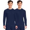 Cherokee Men’s Long Sleeve Underscrub Tee Modern T-Shirt with Crew Neck – CK807(Navy – 2 Pack)
