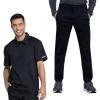 Cherokee Men’s Scrub Set – Modern Fit Polo Shirt WW615 with Natural Rise Jogger WW012(Black)