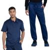 Cherokee Men’s Scrub Set – Modern Fit Polo Shirt WW615 with Natural Rise Jogger WW012(Navy)