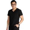 Cherokee Men’s V-Neck Scrub Top Journey with 2 Pockets and Front and Back Yoke Seams and Side Vents – CK824A(Black)