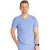 Cherokee Men’s V-Neck Scrub Top Journey with 2 Pockets and Front and Back Yoke Seams and Side Vents – CK824A(Ciel)