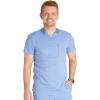 Cherokee Men’s V-Neck Scrub Top with Front Neckline, Yoke Seams, and Zip Pocket – CK718A(Ciel)