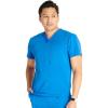 Cherokee Men’s V-Neck Scrub Top with Front Neckline, Yoke Seams, and Zip Pocket – CK718A(Royal)
